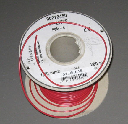 Wire, 1.0mm2, red